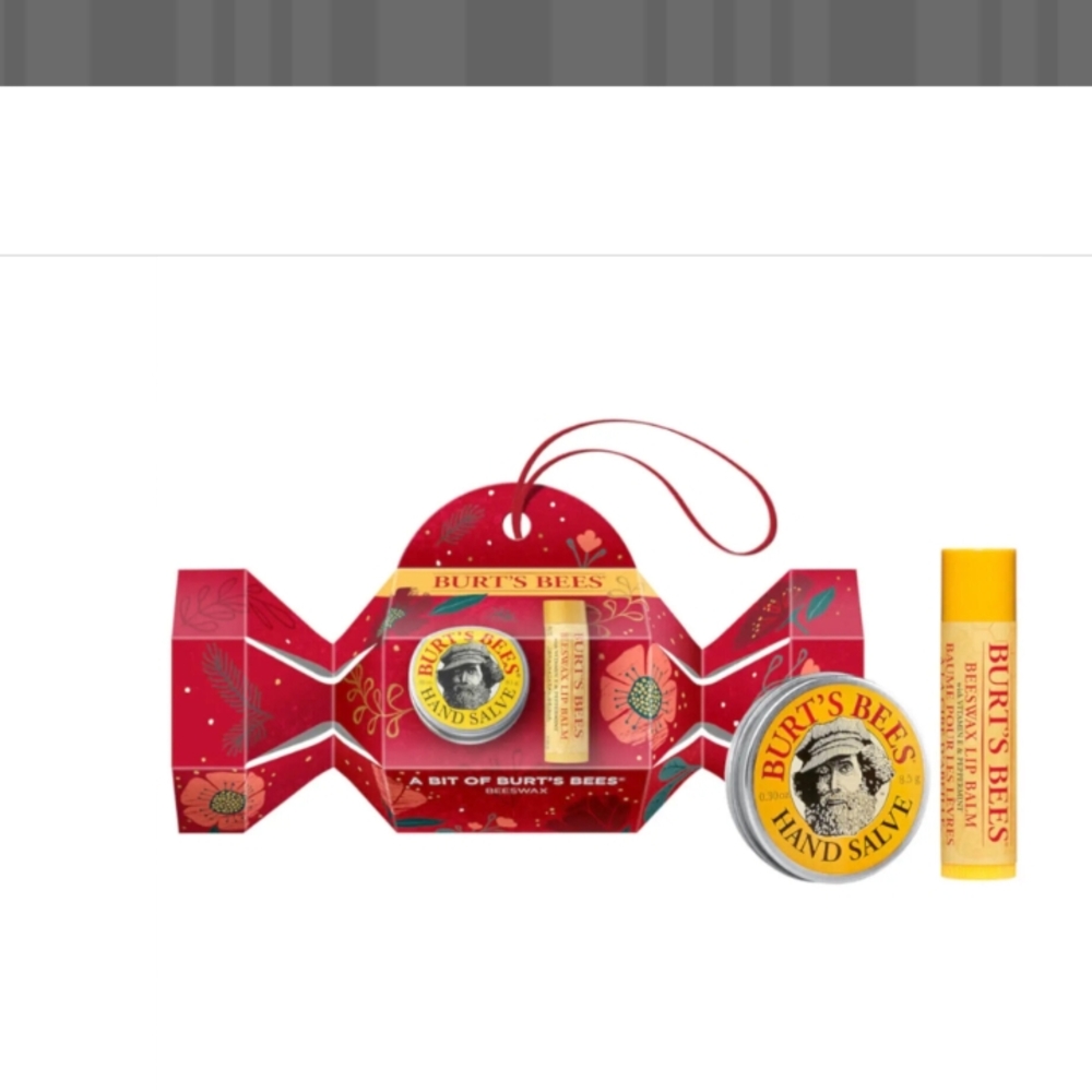 Burt's Bees Red Holiday Set with Hand Salve and Lip Balm